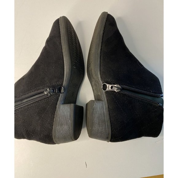 Cat & Jack Black Faux Suede Booties Zip Up Ankle Boots Girls Size 13 Target - Picture 7 of 12